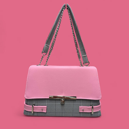 The Posh Bag With Pink Houndstooth Plaid Vinyl