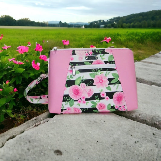 Pink Floral Crossbody Bag