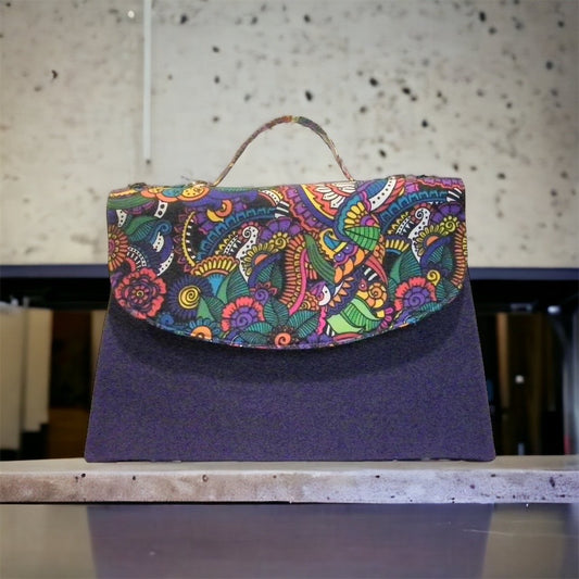 Purple Paisley Cross-Body Bag