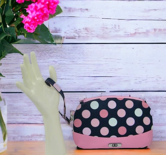 Pink Polka Dots Wristlet