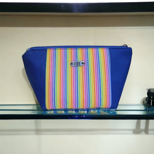 Blue Stripe Beauty Bags