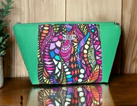 Green Kaleidoscope Beauty Bags