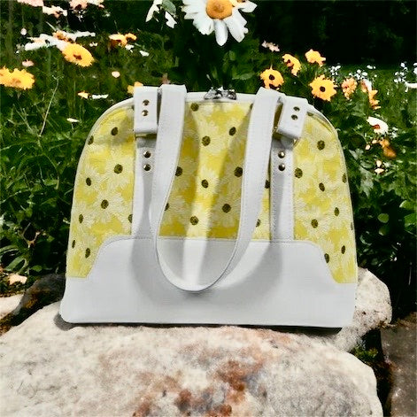 Boronia Bowler Bag with White Vinyl