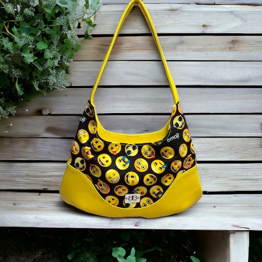 Yellow emoji vinyl bag