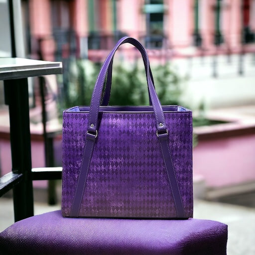 The Laura Bag in purple passion vinyl